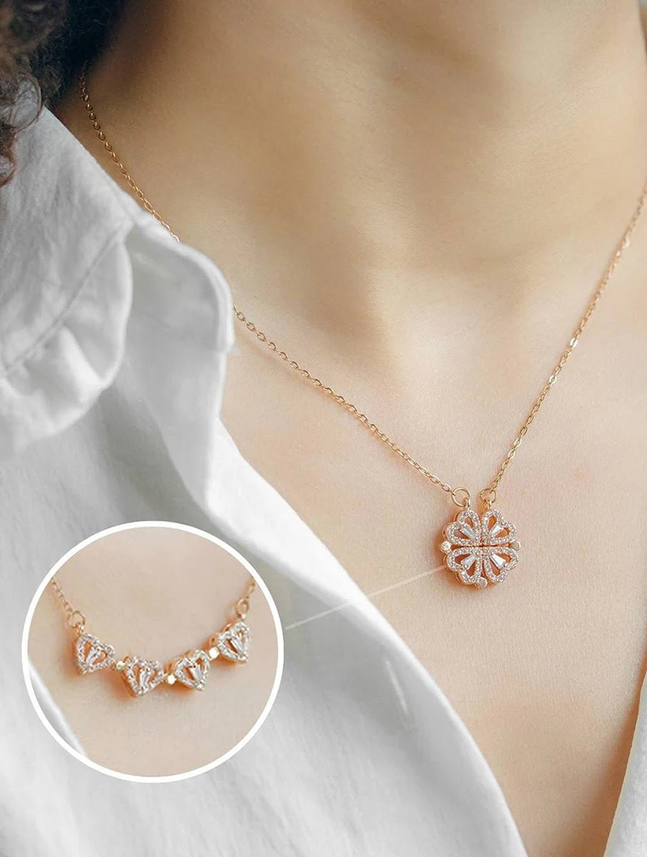 Magnet Chain 4-Hearts Wearable Necklace