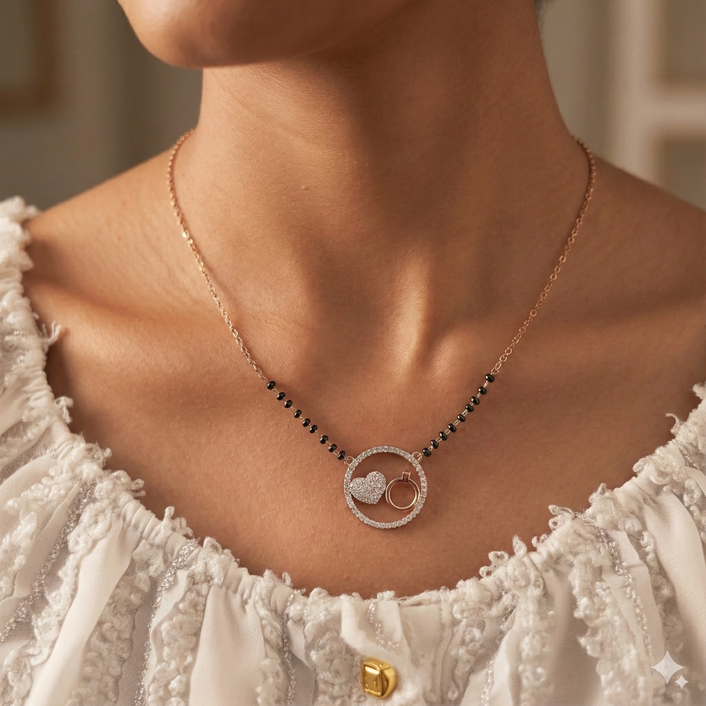 Aarohi modern mangalsutra rosegold