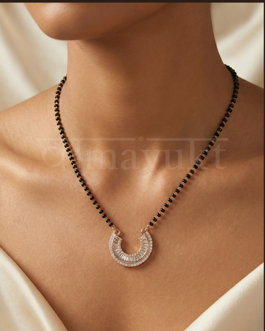 Aura curve gold plated mangalsutra