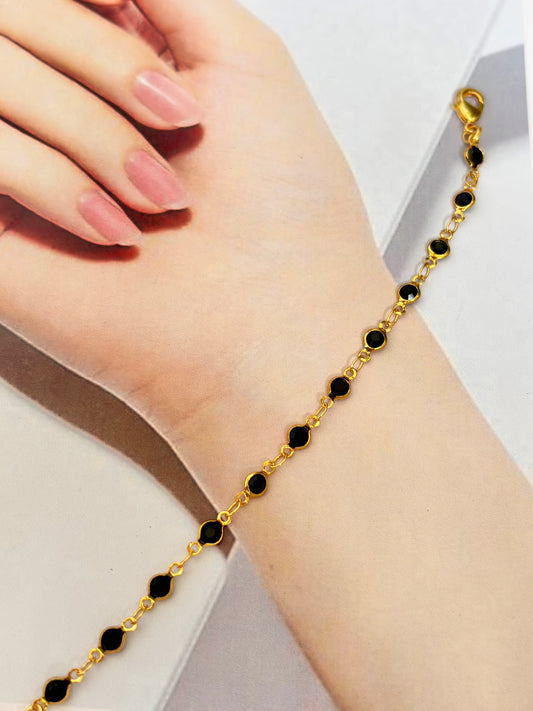Black chain Bracelate gold