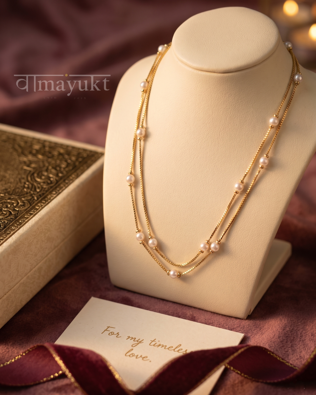 White Pearl Chain 2 Layer