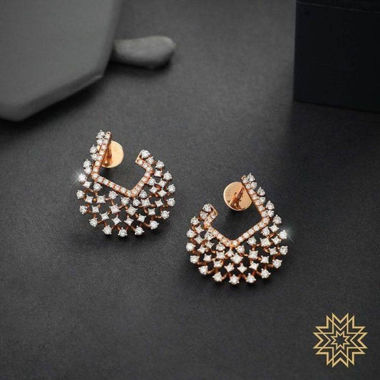 Clobster Geometry American Diamond Earring Studds