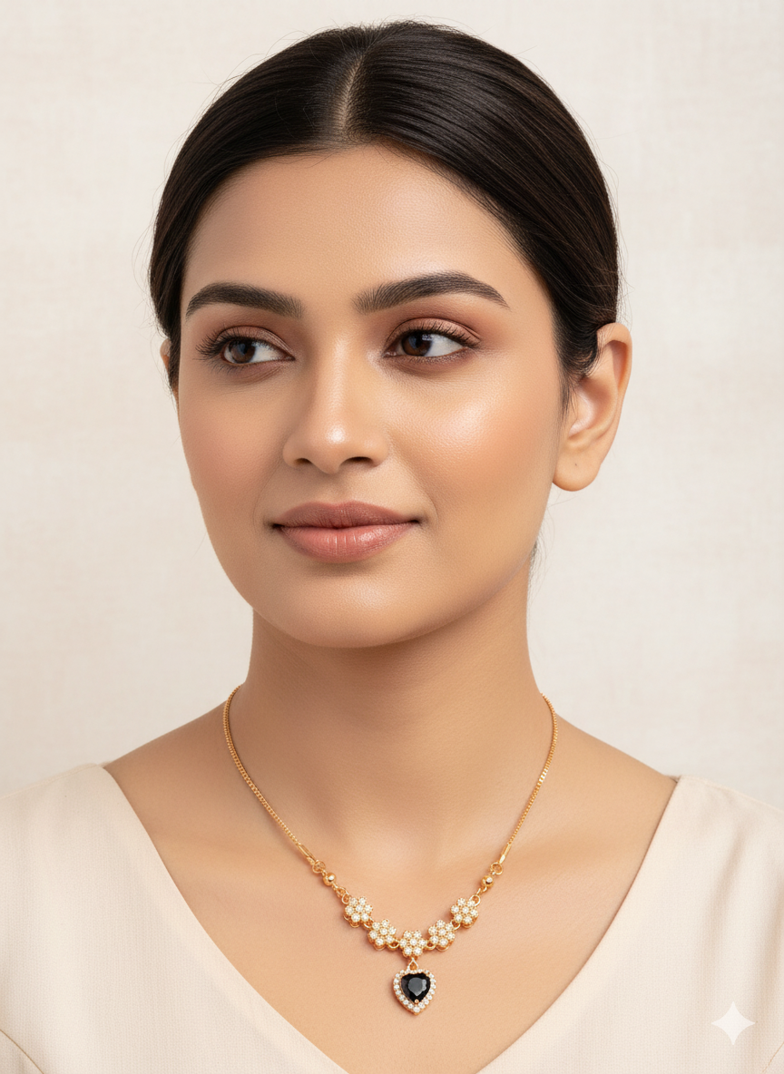 Floral Heart Mangalsutra Necklace