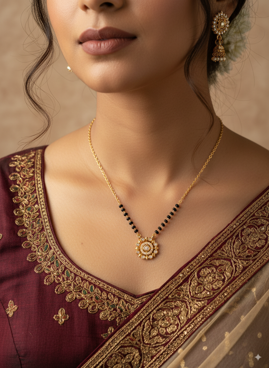 Hexaflower modern mangalsutra
