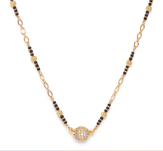 White Ball Premium Prime Short Mangalsutra | American Diamond | Fine Design Jewelry & Accessories |