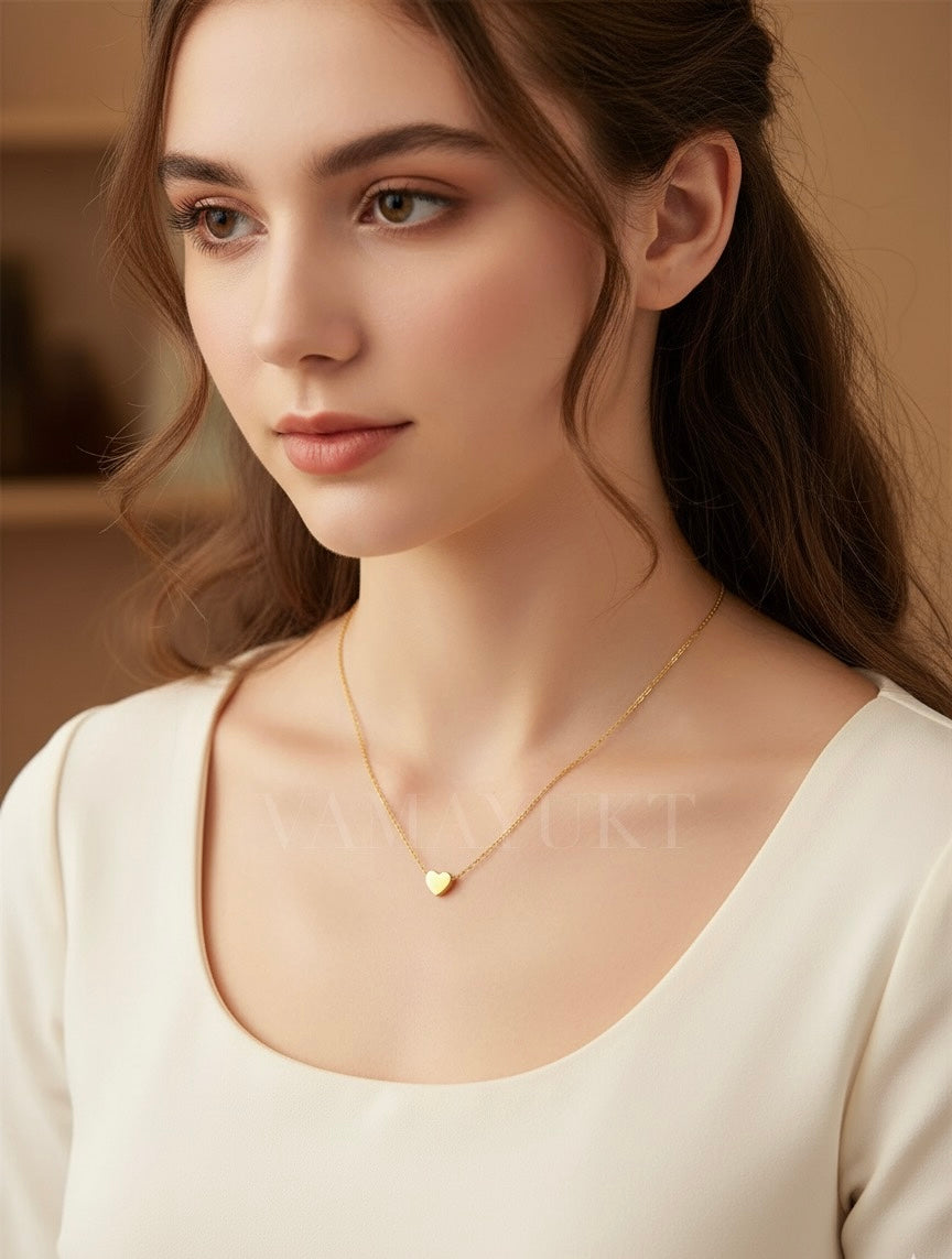 Heart Gold Plated Pendant Chain | Fine Design Jewelry & Accessories |