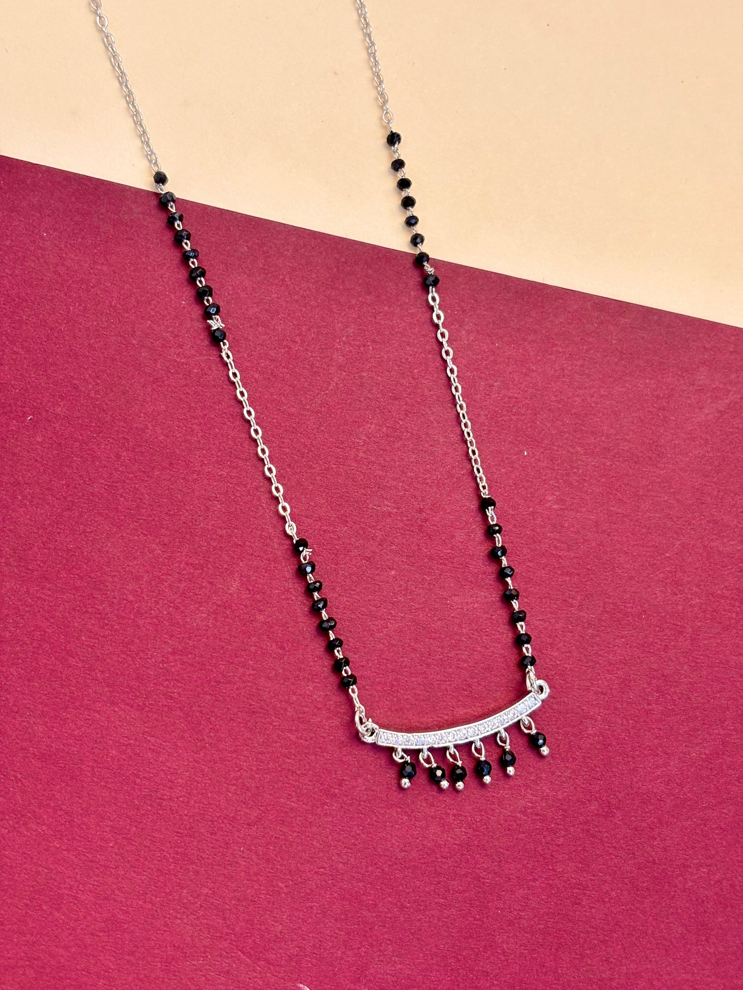 Noir Chandra Silver2 step Mangalsutra ✨