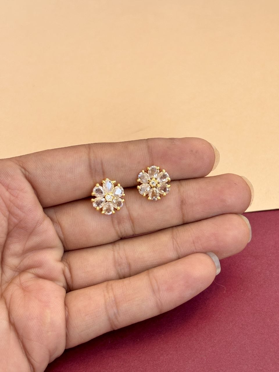 Classic Halo Round Cubic Zirconia Stud Earrings