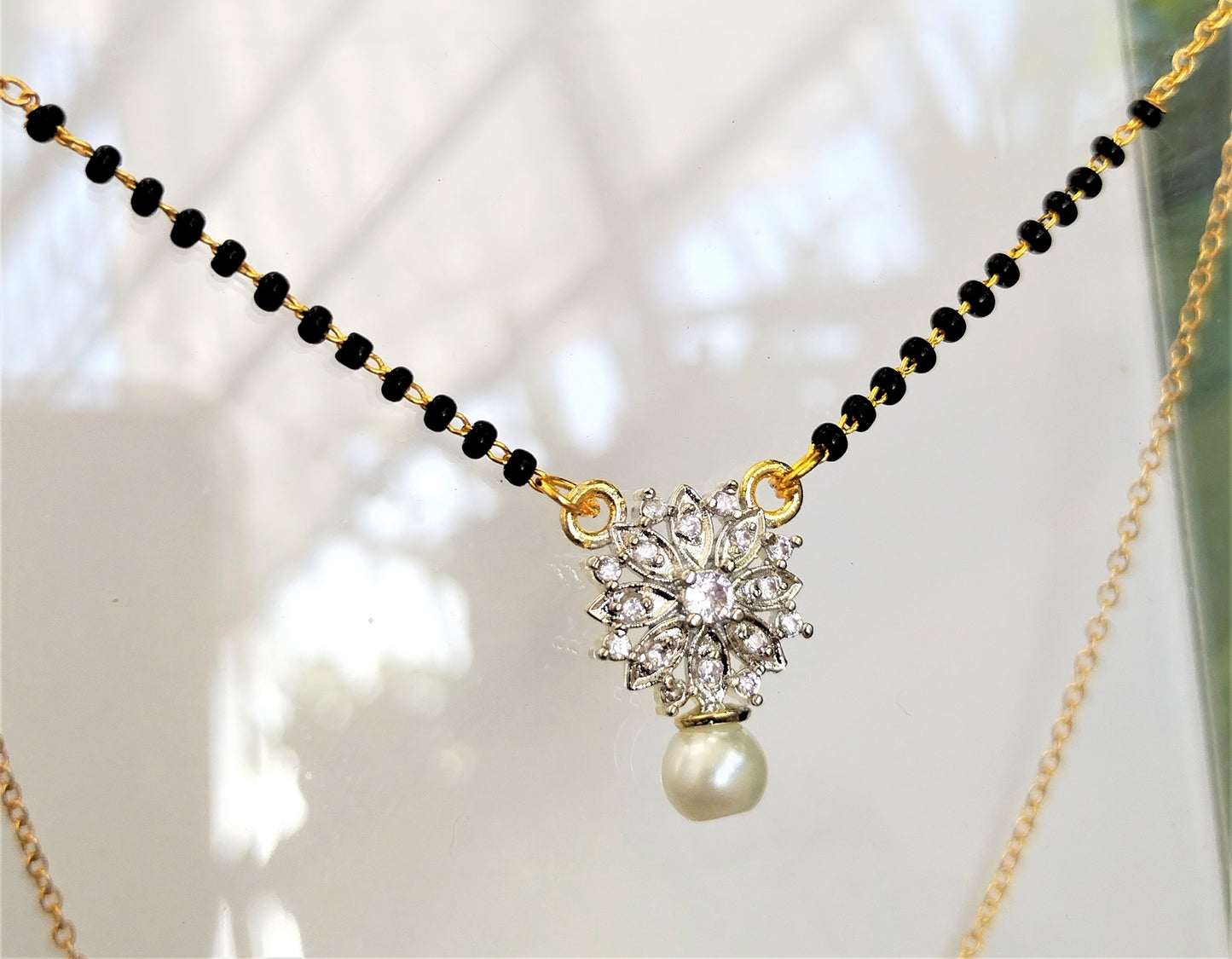 Orchid Mangalsutra With Pearl