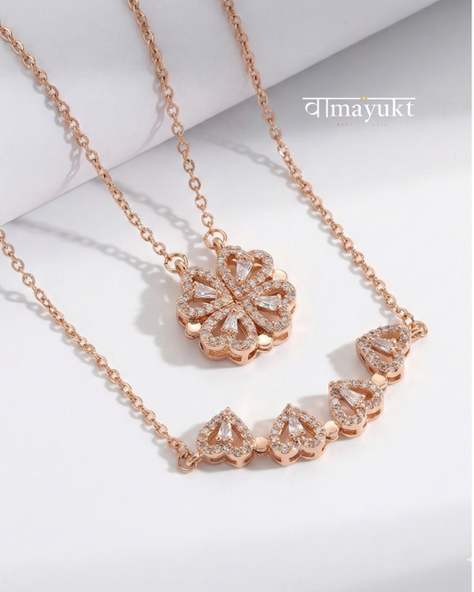 Magnet Chain  4-Hearts Wearable Necklace