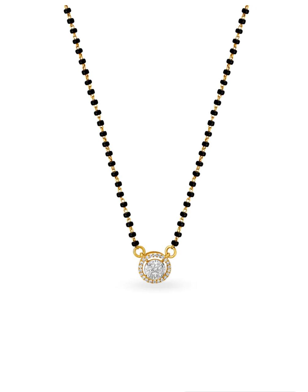 Single Layer Solitaire Single Stone Mangalsutra | Fine Design Jewelry & Accessories |