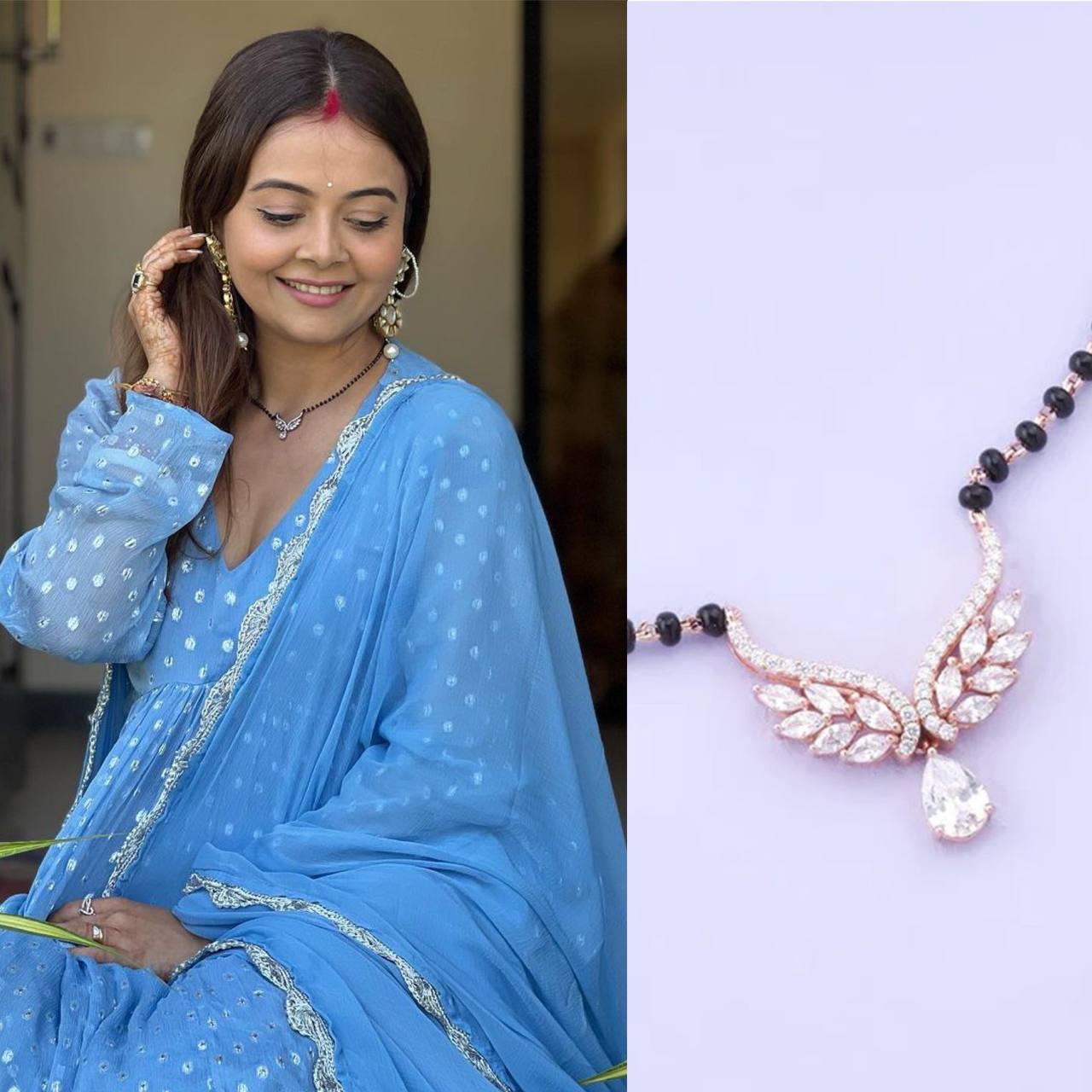 Devoleena Inspired Mangalsutra Rosegold
