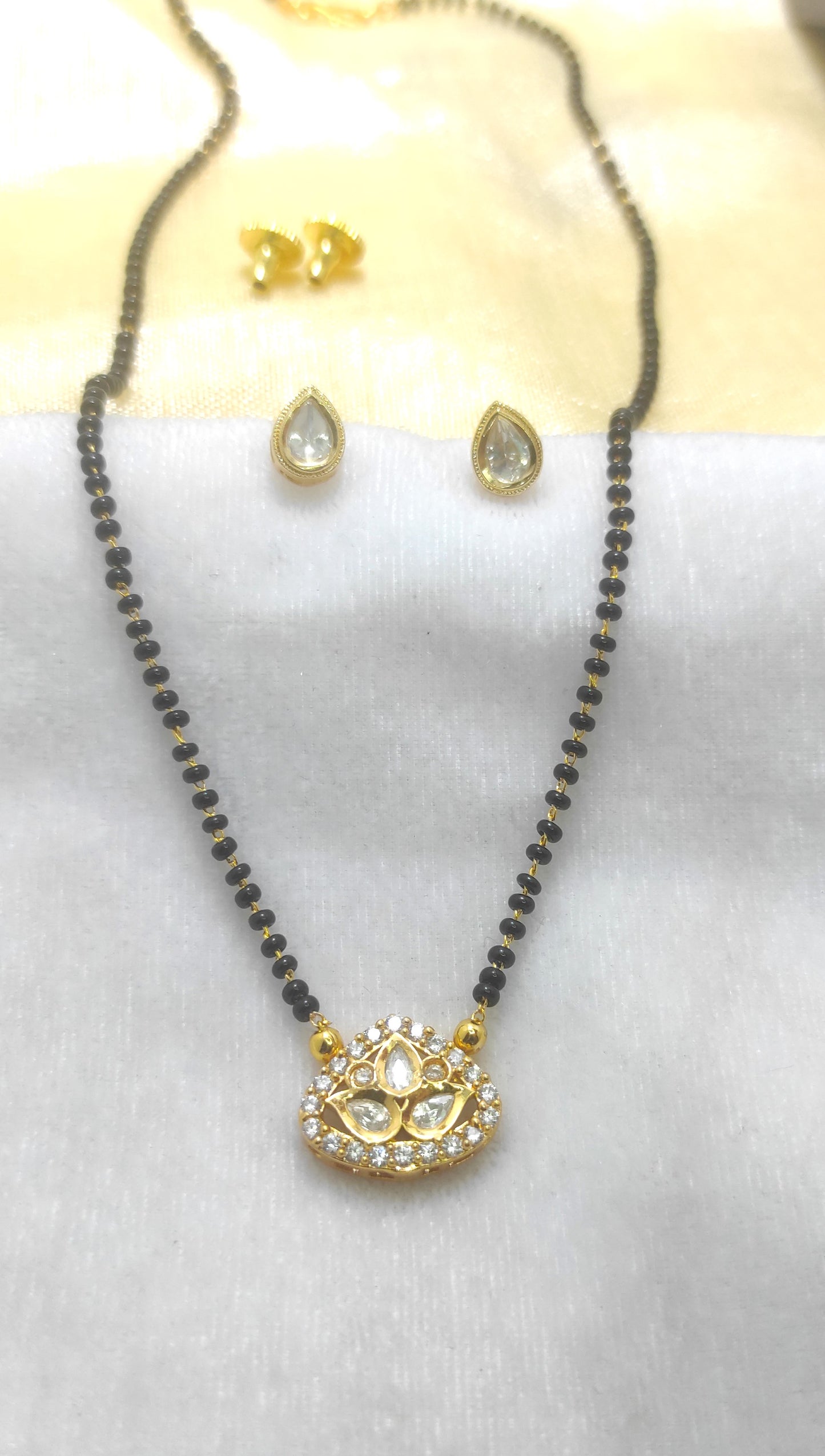 Originalpolki Mangalsutra With Earring High Gold