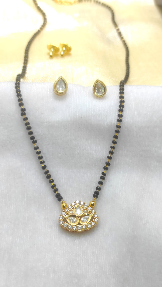 Originalpolki Mangalsutra With Earring High Gold