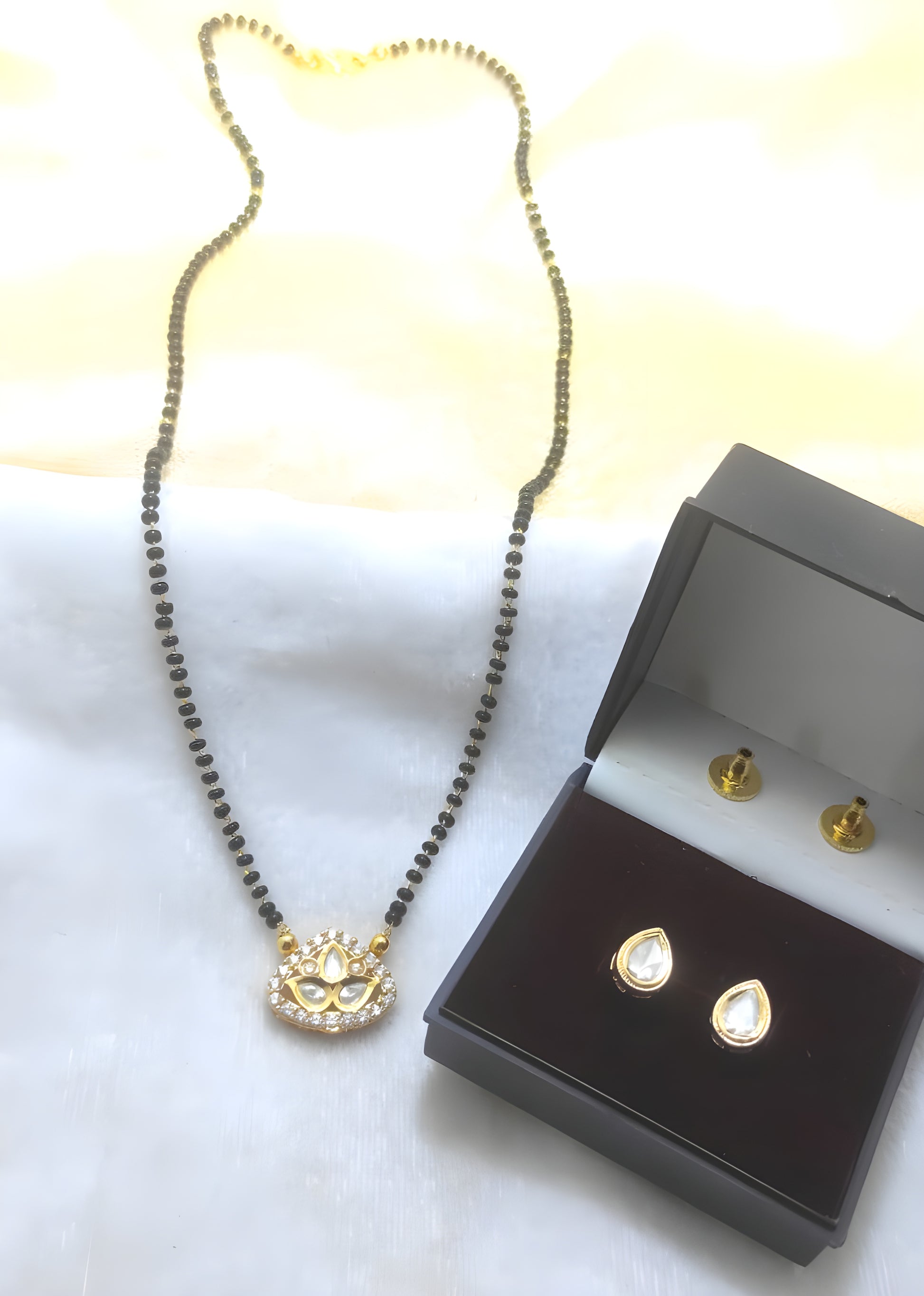 Originalpolki Mangalsutra With Earring High Gold