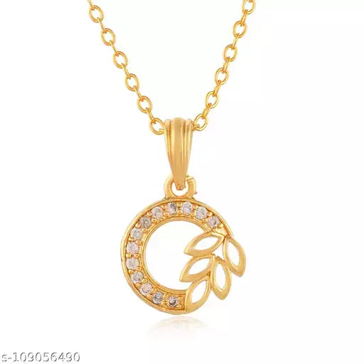 Halo Leaf Pattern Pendant Chain