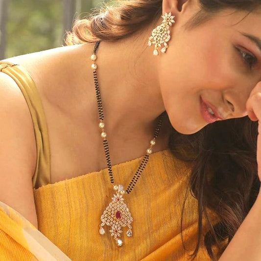 Prime Celebrity Style Mangalsutra With Earring