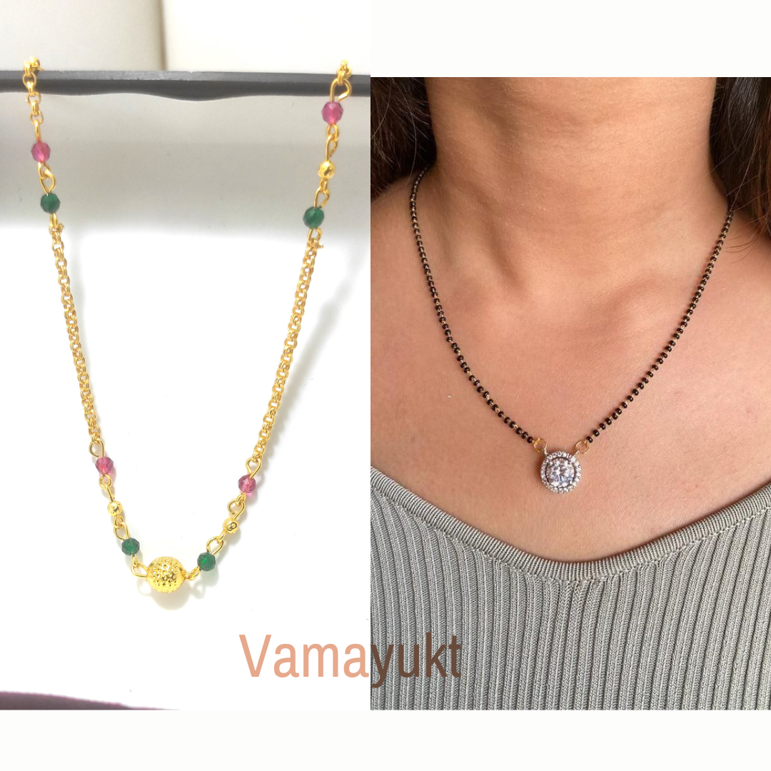 Combo Set of Gold & White Pendent Style Modern Mangalsutra