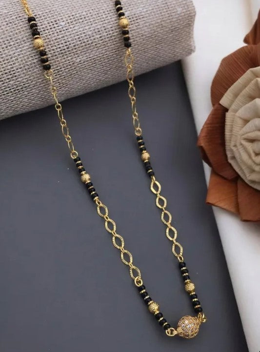 Combo Set of White Zircon And Kundan Gold Plated Mangalsutra  For Ethnic And Formal Outfits