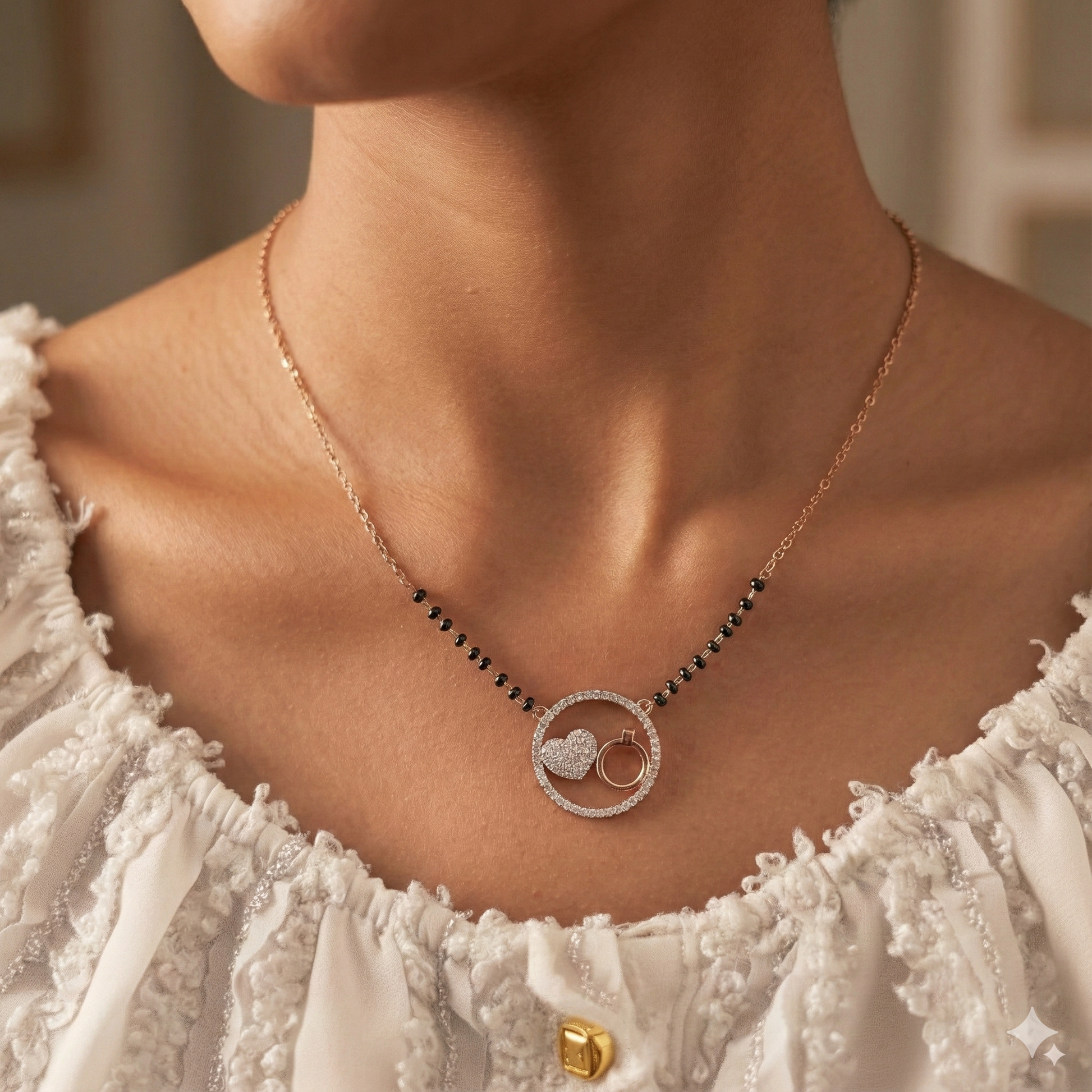 Aarohi modern mangalsutra rosegold