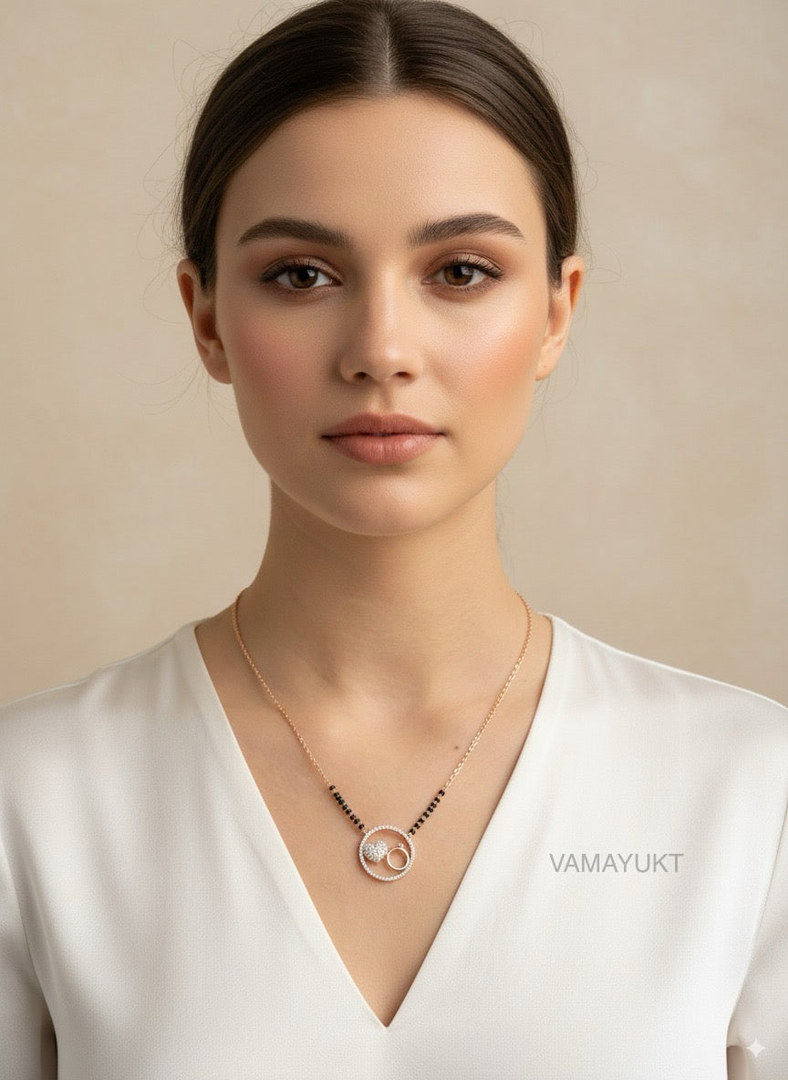 Aarohi modern mangalsutra rosegold