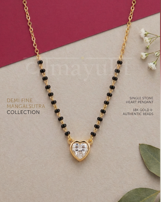 Miniature heart modern mangalsutra