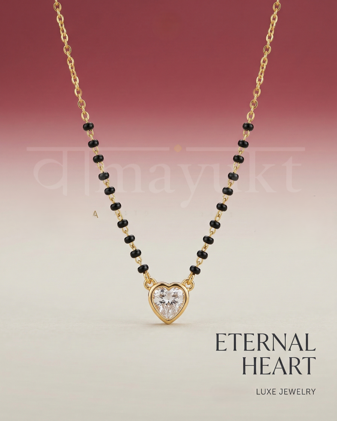 Miniature heart modern mangalsutra
