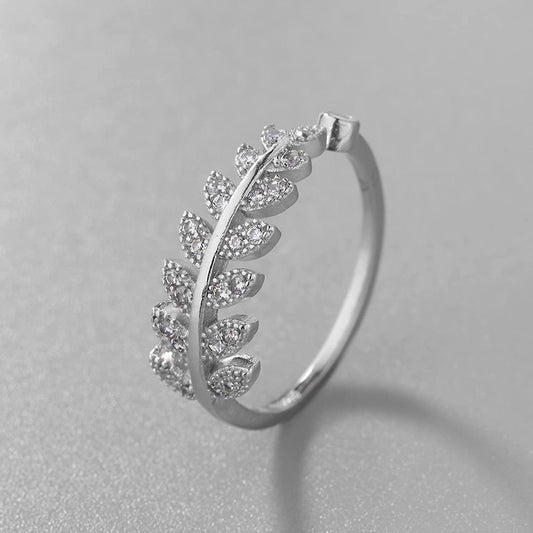 Leaf Pattern Abjustable Ring Silver | Fine Design Jewelry & Accessories |