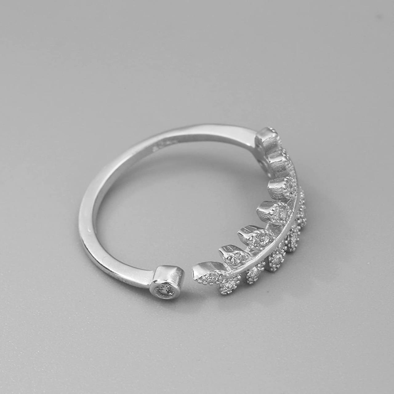 Leaf Pattern Abjustable Ring Silver | Fine Design Jewelry & Accessories |