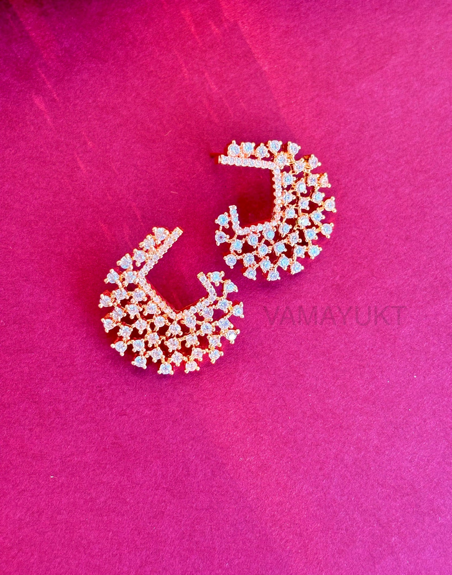 Clobster Geometry American Diamond Earring Studds