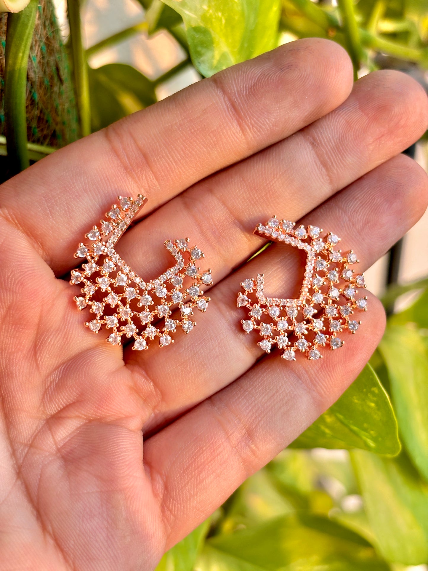Clobster Geometry American Diamond Earring Studds