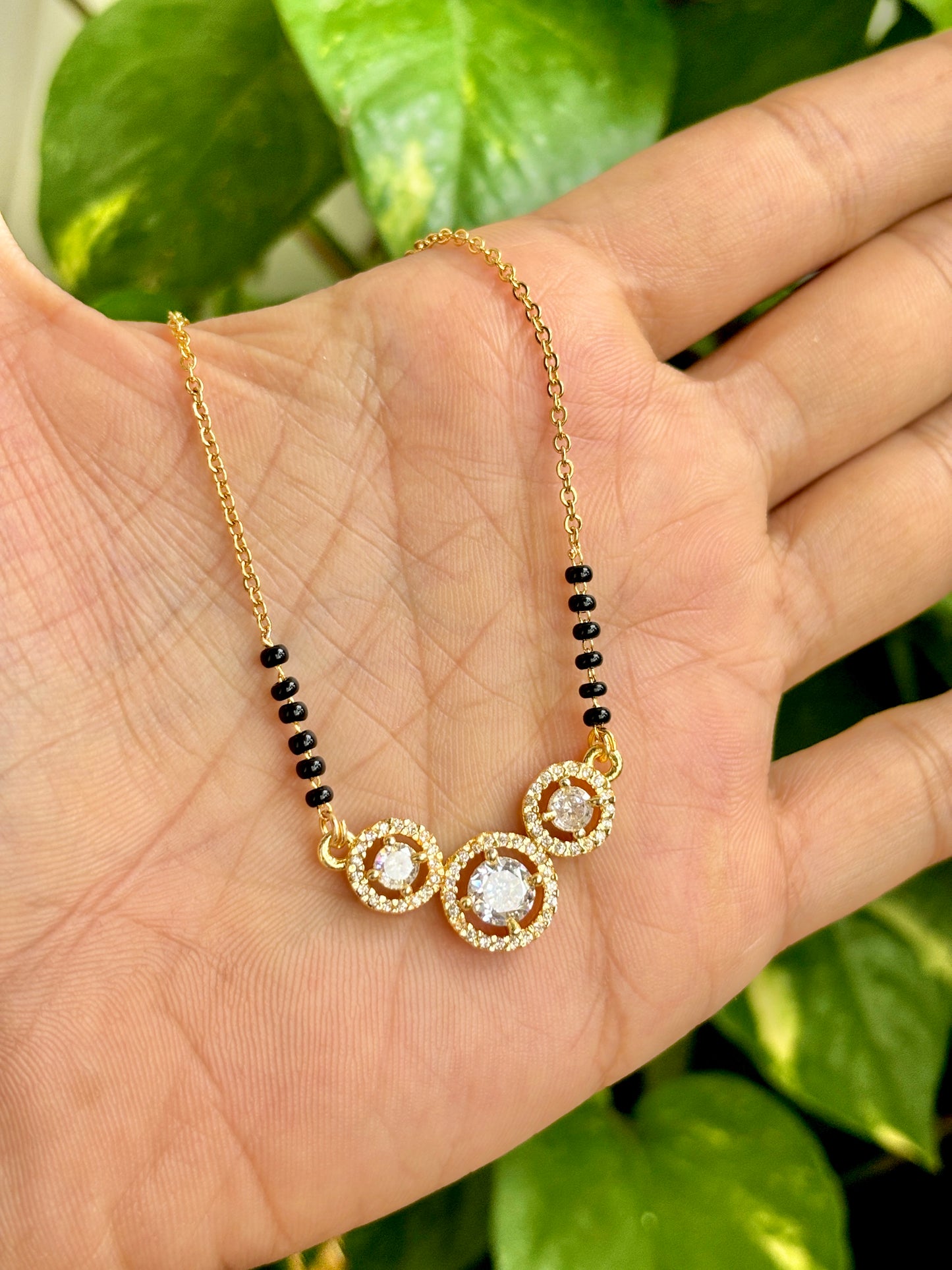 Mickey - 3 Hoop modern | American Diamond Mangalsutra