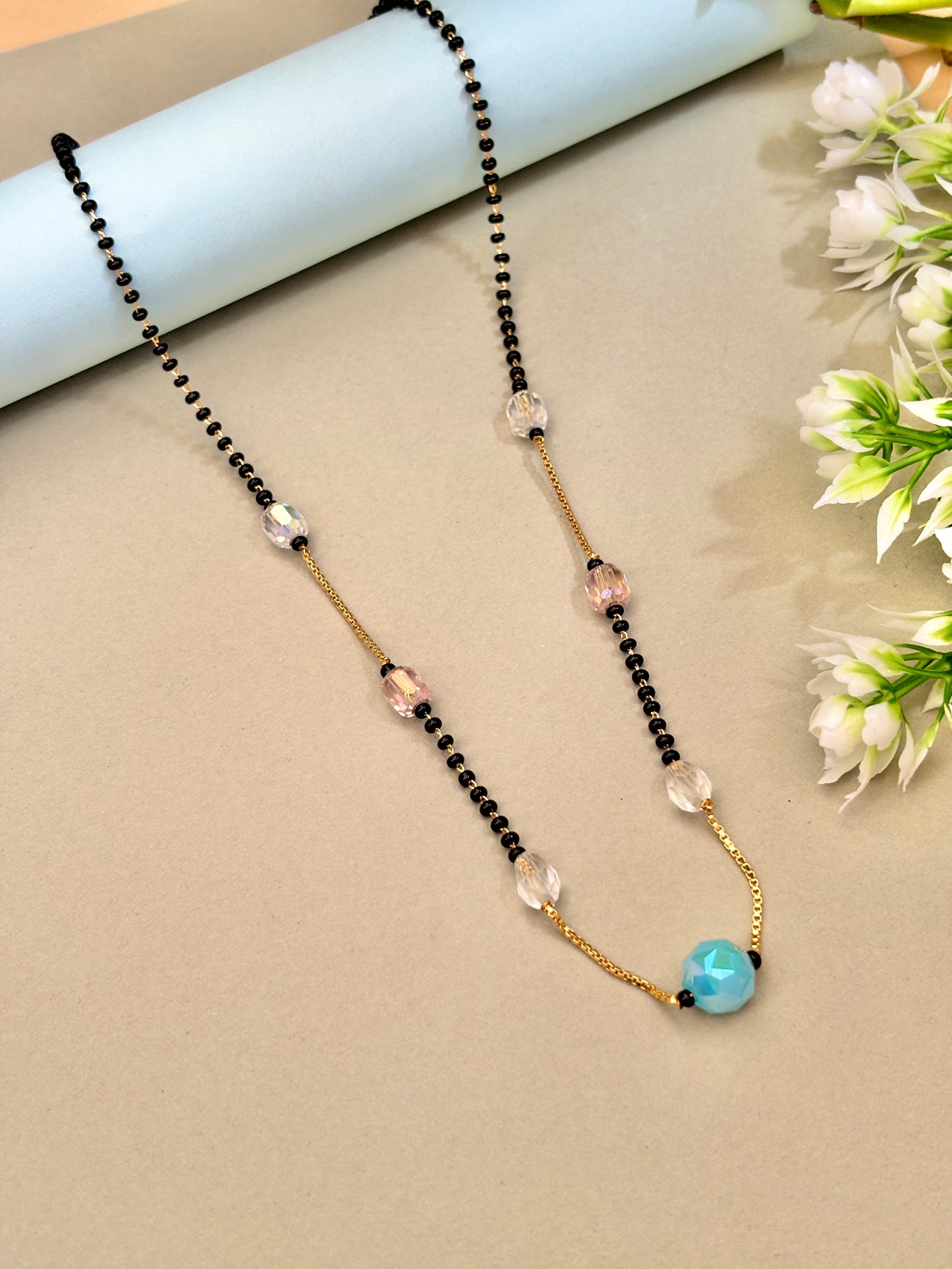 Agate crystal mangalsutra