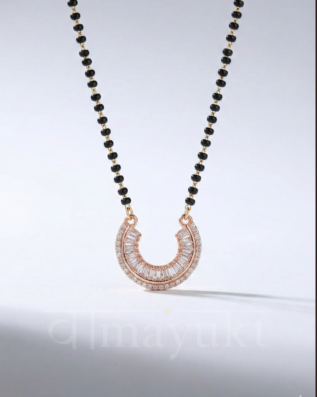 Aura curve gold plated mangalsutra