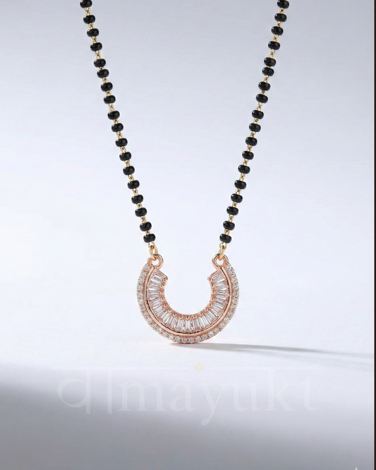 Aura curve gold plated mangalsutra