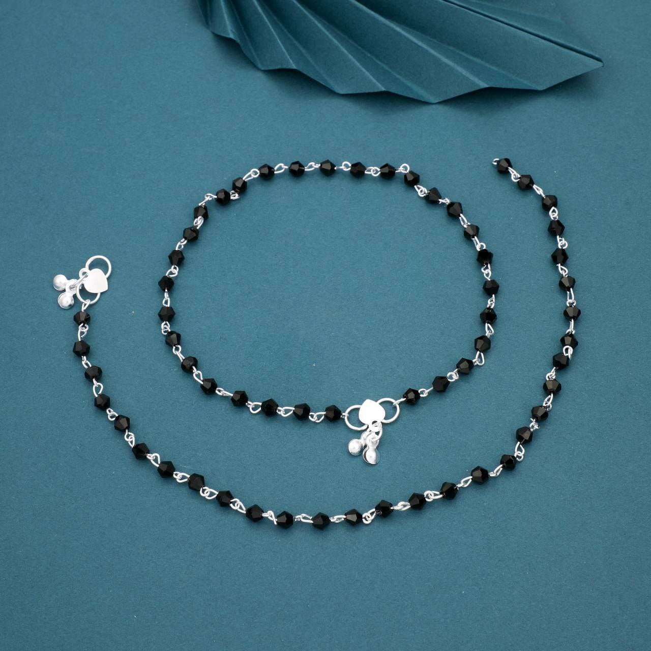 Black Crystal Anklets