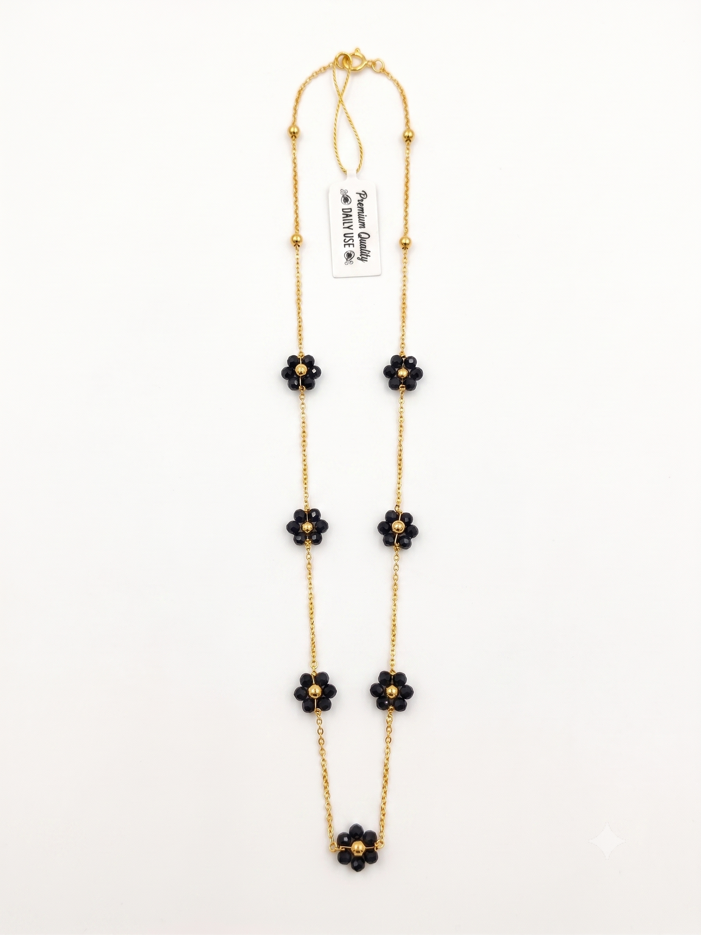 Black daisy flower mangalsutra
