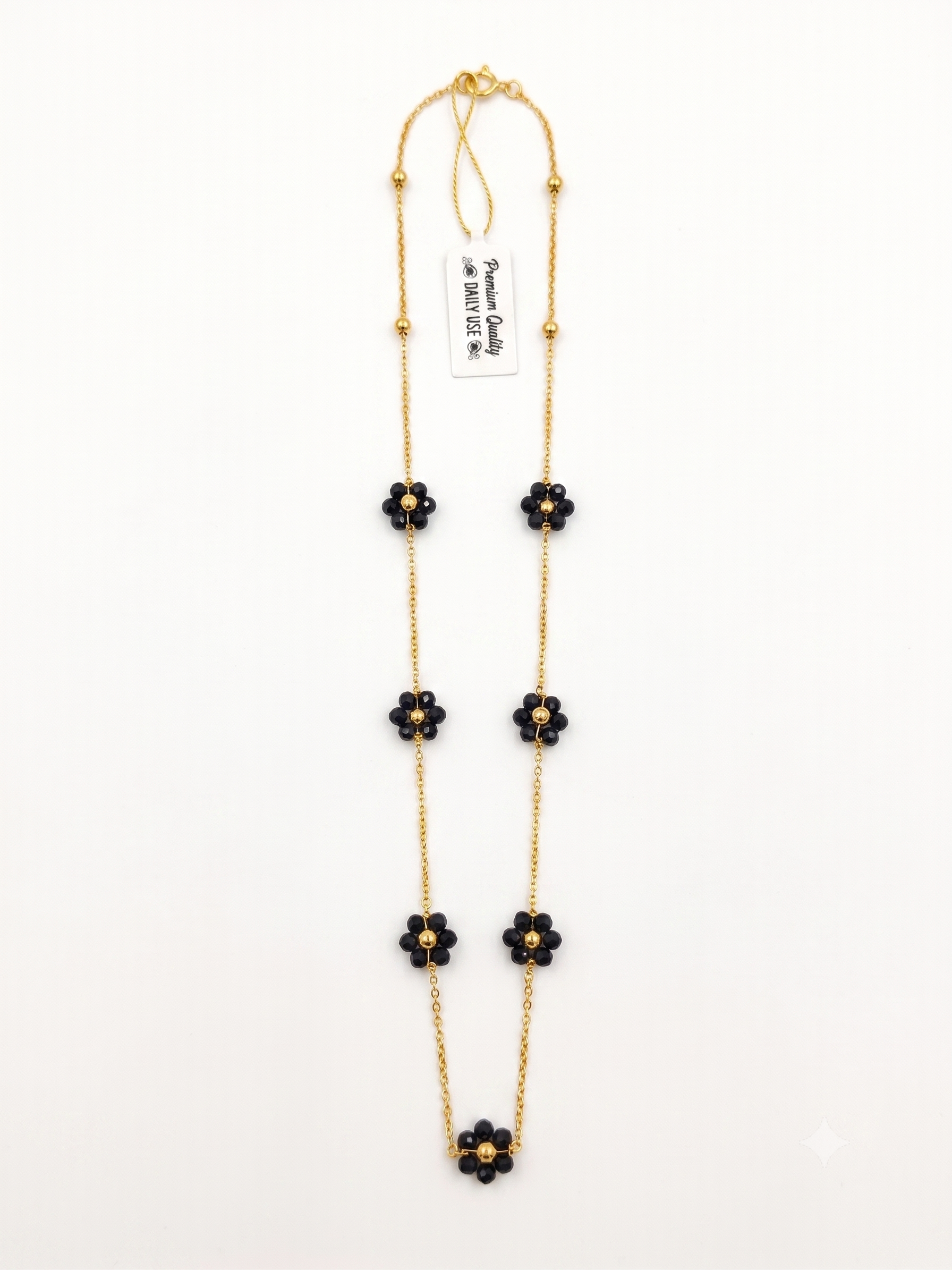 Black daisy flower mangalsutra
