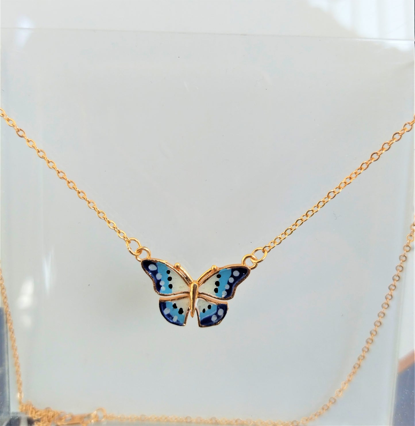 Butterfly Blueshade Meena Pendant Chain