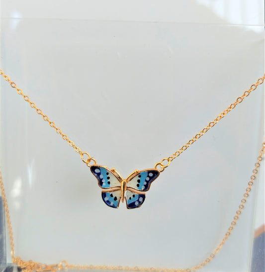 Butterfly Blueshade Meena Pendant Chain