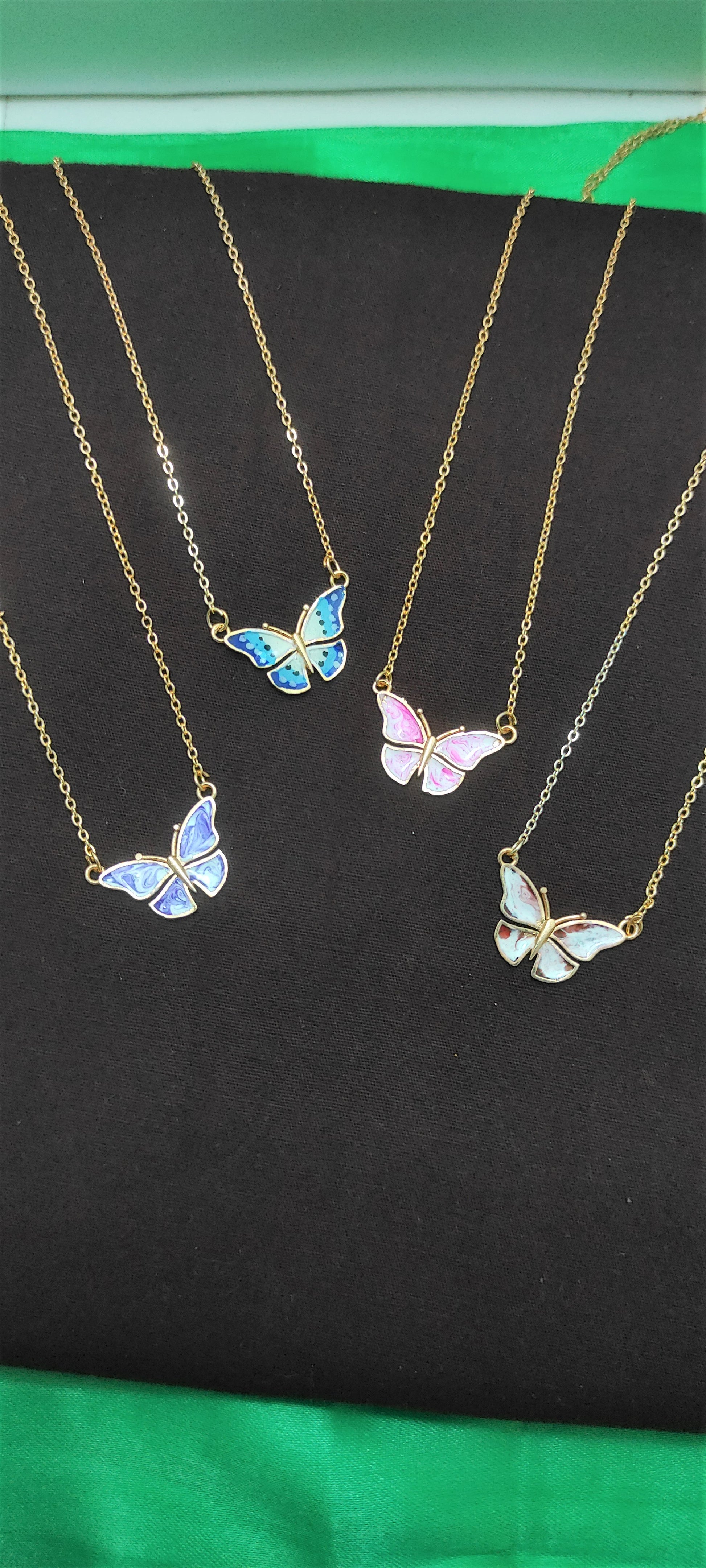 Butterfly Blueshade Meena Pendant Chain