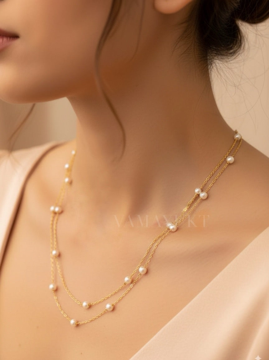 White Pearl Chain 2 Layer