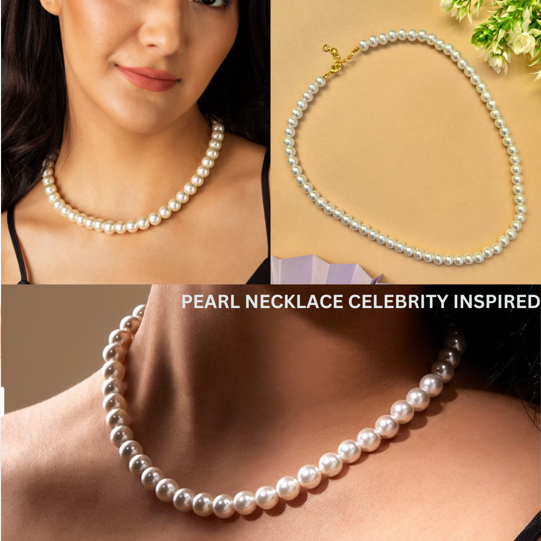 Celebrity inspired pearl necklace 1 layer