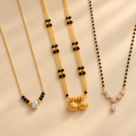 Elegant Modern Gold Mangalsutra Collection|Elite V4 ,Vati Mangalsutra and Shreya Black Bead
