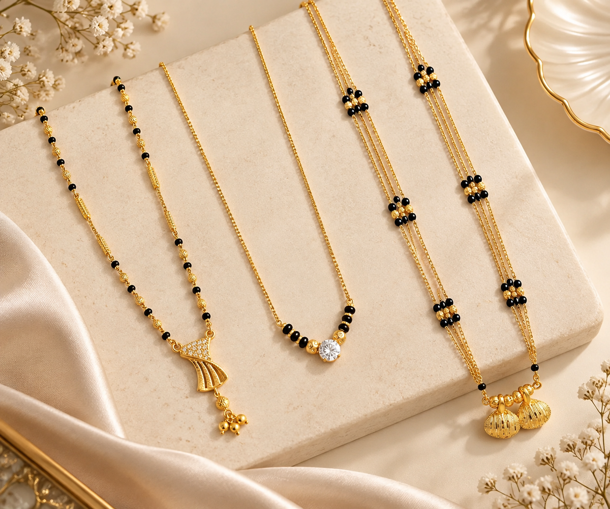 Premium 3-Piece Mangalsutra Combo – Vaidehi, Avni &amp; Elite