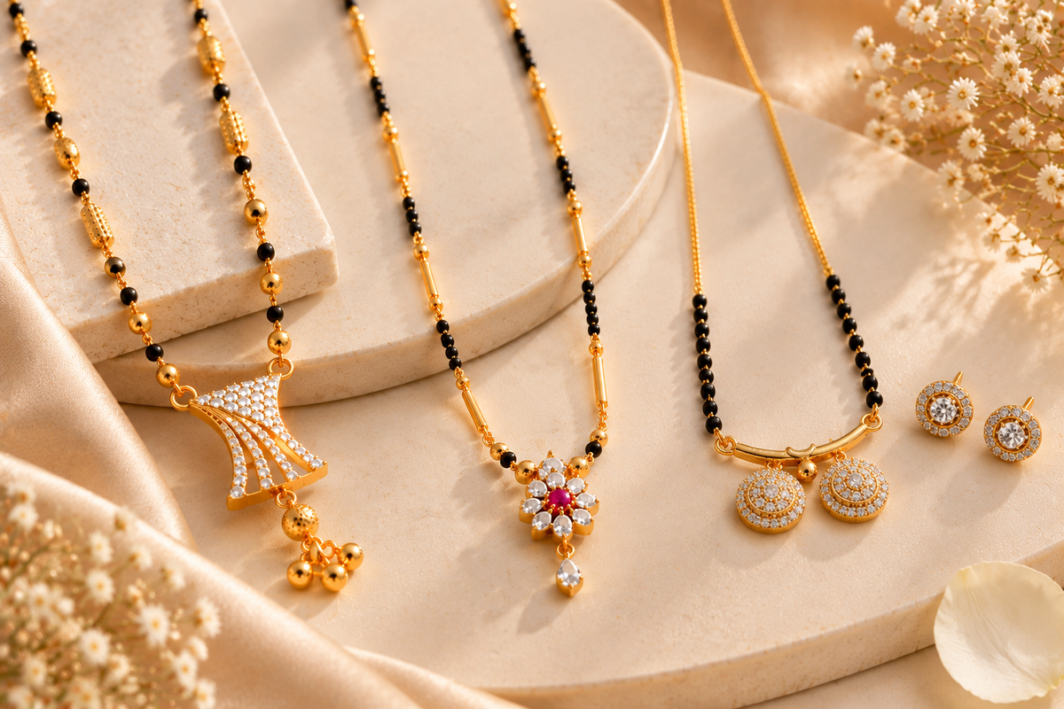 Vaidehi Mangalsutra + Vati Mangalsutra + Shalo Modern Mangalsutra Combo Set