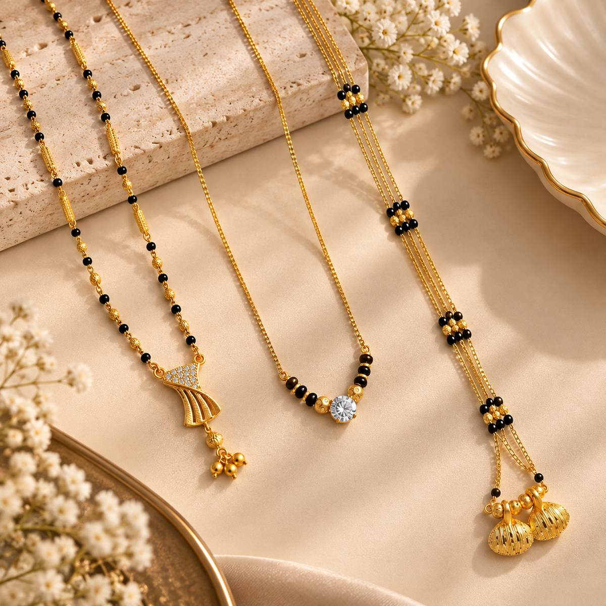 Premium 3-Piece Mangalsutra Combo – Vaidehi, Avni &amp; Elite