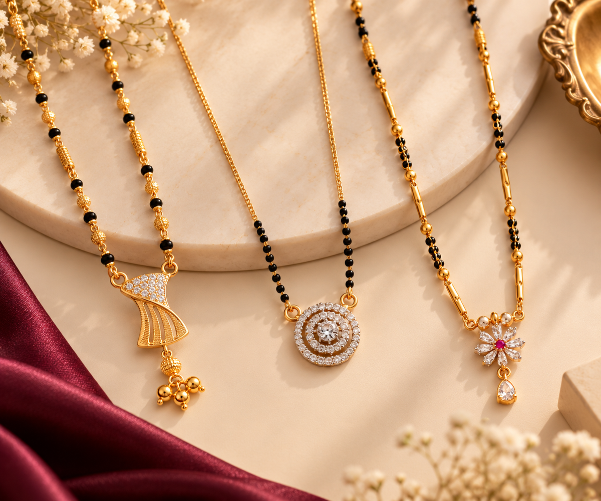 Vaiedhi Mangalsutra, Elite V4 and Shreya Black Bead – Premium 3-Piece Mangalsutra Combo