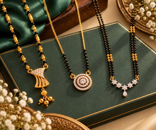 Vaidehi, Shreya Black Bead &amp; Shalo Modern Mangalsutra Combo