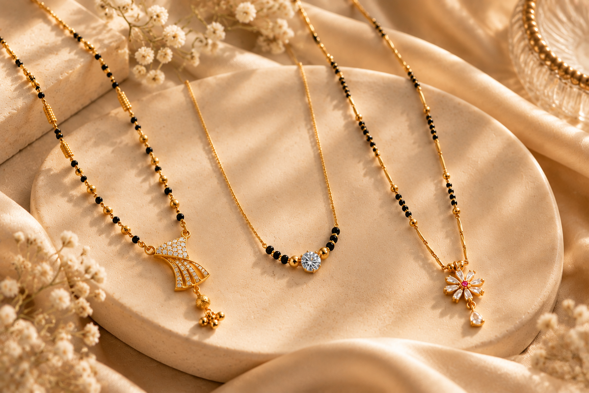 Vaidehi Mangalsutra + Avni Minimal + Elite V4 Mangalsutra Combo Set